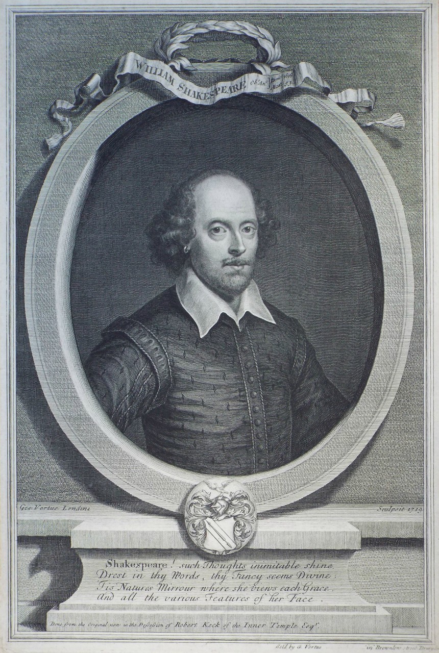 Print - William Shakespeare Obt. Ano. Dom 1616 Aetat 53. - Sold